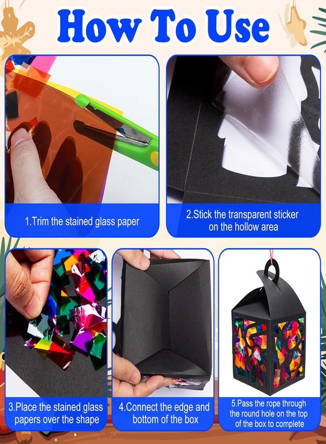 EggSun 16 Sets Christmas Lantern Suncatchers Craft Kit for Kids Ornaments Stained Glass Window Arts and Crafts Kit for Classroom Holiday Projects Home Party Favors Decorations Ages 4 8 12 - Image 4